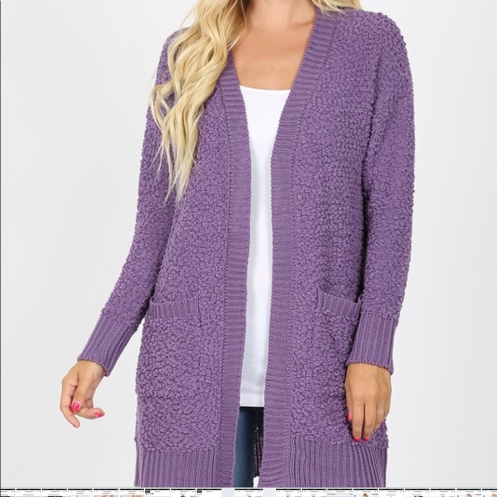 Popcorn cardigan with pockets